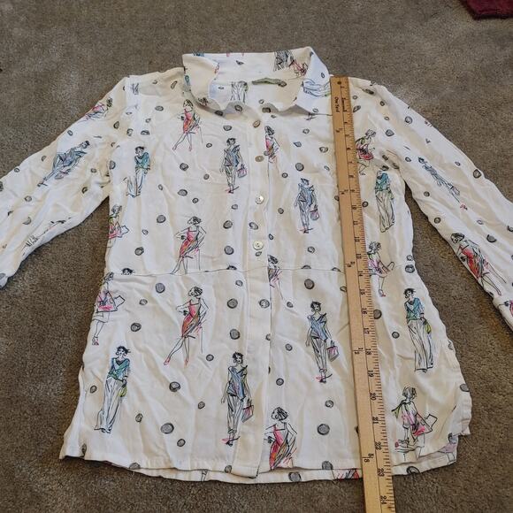 Dolcezza Size Small S Fashion Woman Button Up 3/4 Sleeve Top Soft Viscose - Picture 5 of 10